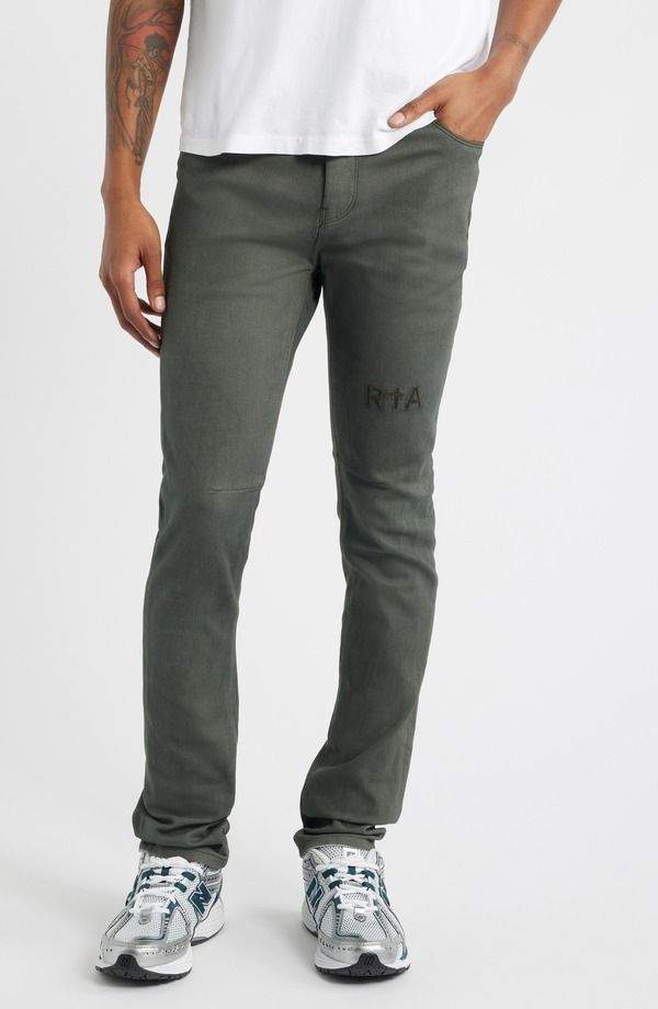 アールティーエー メンズ ボトムス デニムパンツ ジーンズ RtA Bryant Mid Rise Skinny Jeans Dusty Olive Triple Cross オリーブ