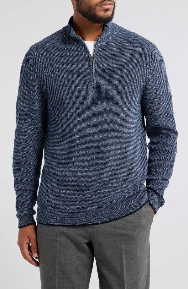 ジャックビクター メンズ アウター パーカー・スウェット ハーフジップ Jack Victor Daulac Quarter Zipullover Navy ネイビー 57,800円