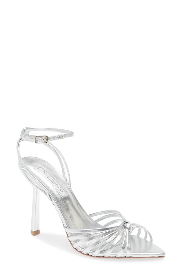 トニービアンコ レディース シューズ ヒール サンダル アンクル Tony Bianco Maxos Ankle Strapointed Toe Sandal Silver Nappa Metallic シルバー