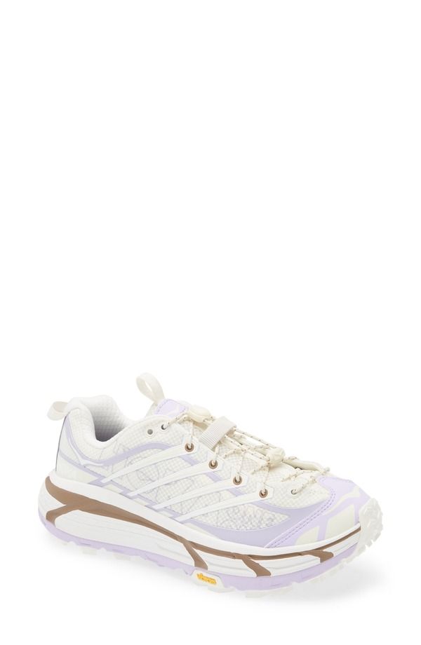 ホカオネオネ レディース シューズ スニーカー HOKA Mafate Three2 Wordmark Sneaker Alabaster Iris Flower