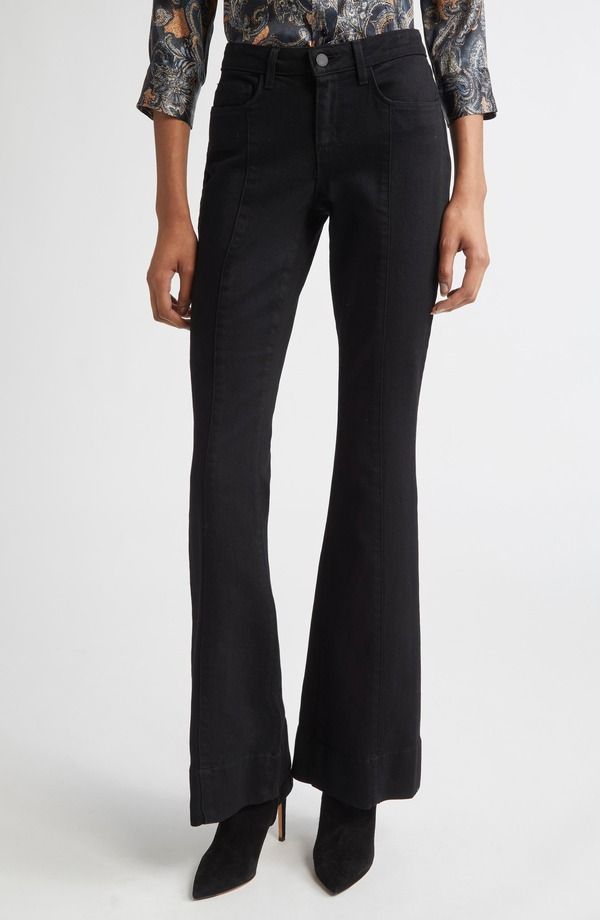 ラジャンス レディース ボトムス デニムパンツ フレア ジーンズ LAGENCE Lenora Front Seam Flare Leg Jeans Noir