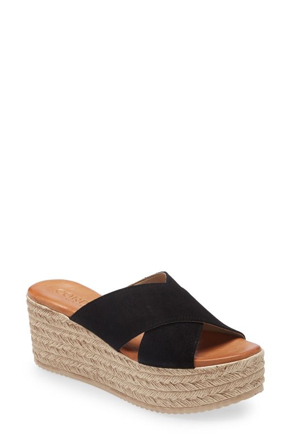 コルダーニ レディース シューズ サンダル Cordani Bella Espadrille Wedge Sandal Black Suede ブラック