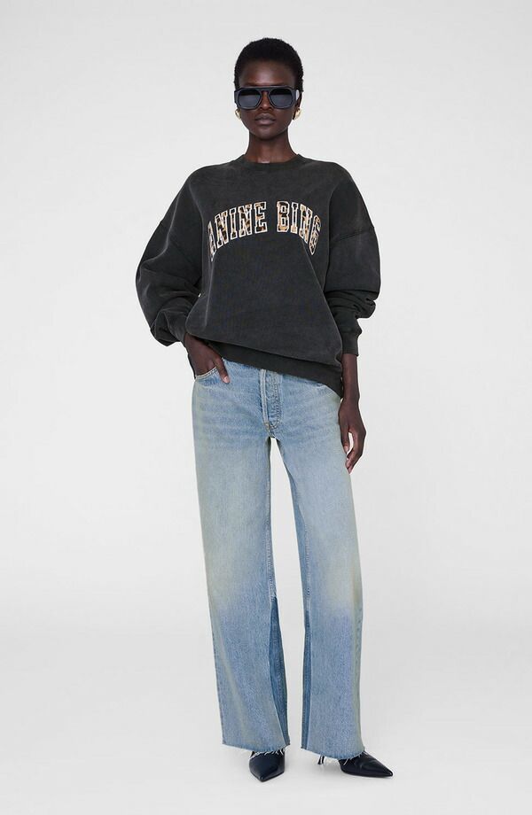 アニービン レディース アウター パーカー・スウェット シャツ ANINE BING Milesweatshirt Washed Black ブラック
