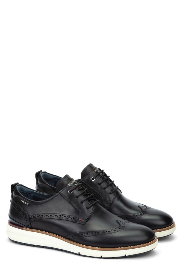 ピコリーノス メンズ シューズ オックスフォード ウィングチップ PIKOLINOS Manacor Wingtip Oxford Black ブラック