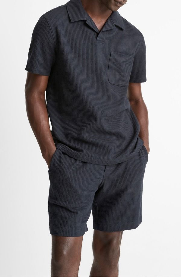 ヴィンス メンズ トップス ポロシャツ コットン Vince Stretch Cotton Seersucker Johnny Collar Polo Coastal 38,220円