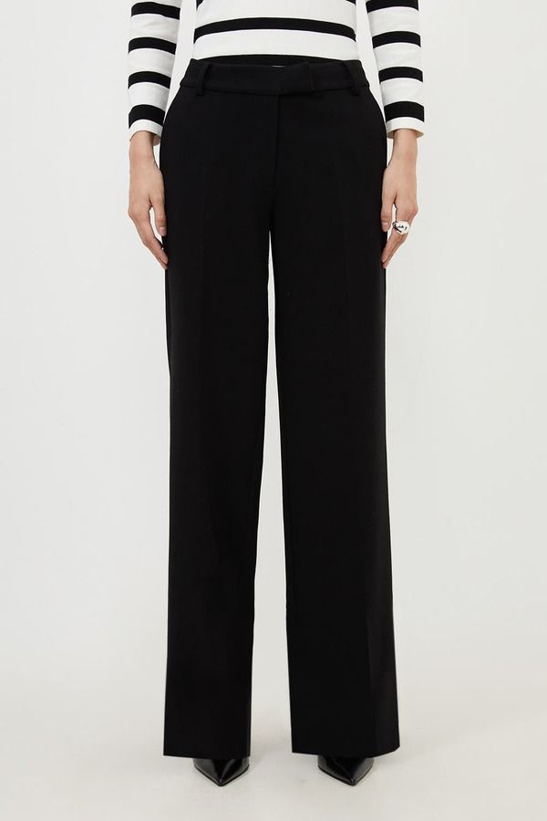 カレンミレン レディース ボトムス レギンストレート プチ パンツ Karen Millen Petite Tailored Straight Leg Pants Black ブラック