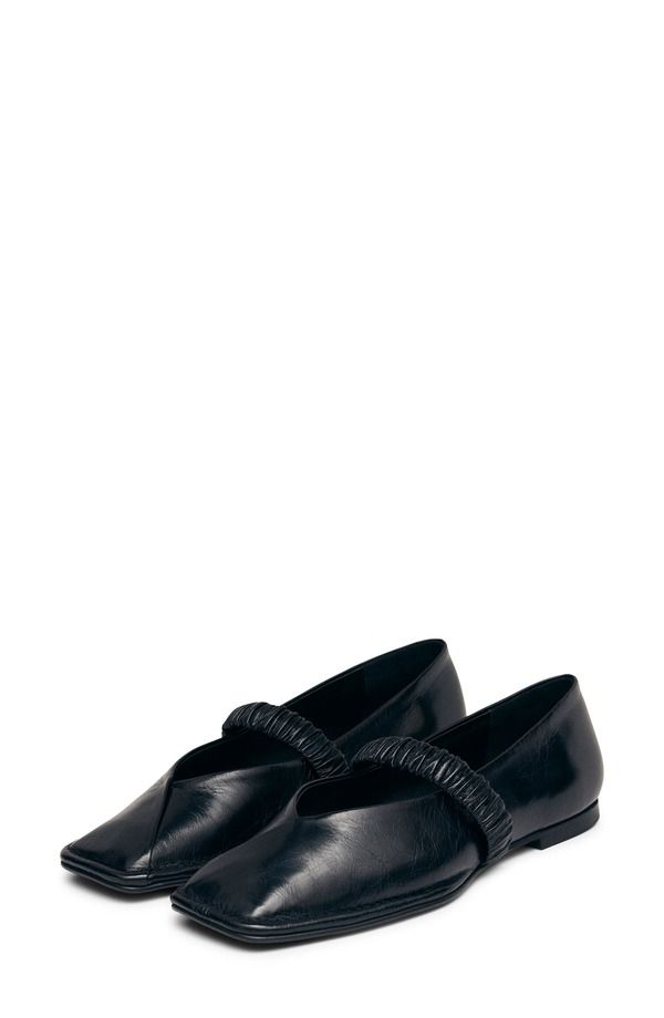 アロハス レディース シューズ パンプス ALOHAS Lautan Square Toe Mary Jane Flat Black ブラック