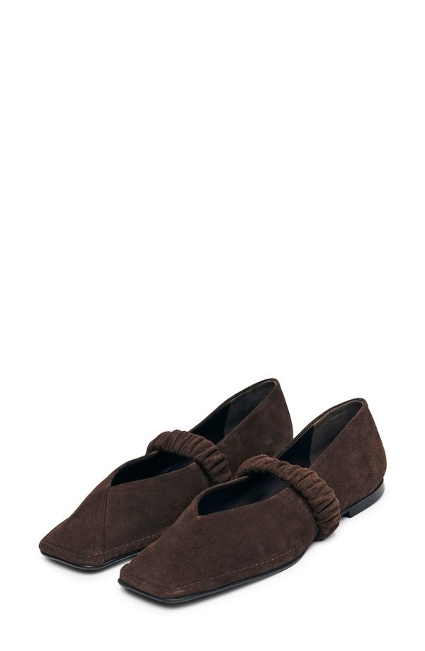 アロハス レディース シューズ パンプス ALOHAS Lautan Square Toe Mary Jane Flat Brown ブラウン