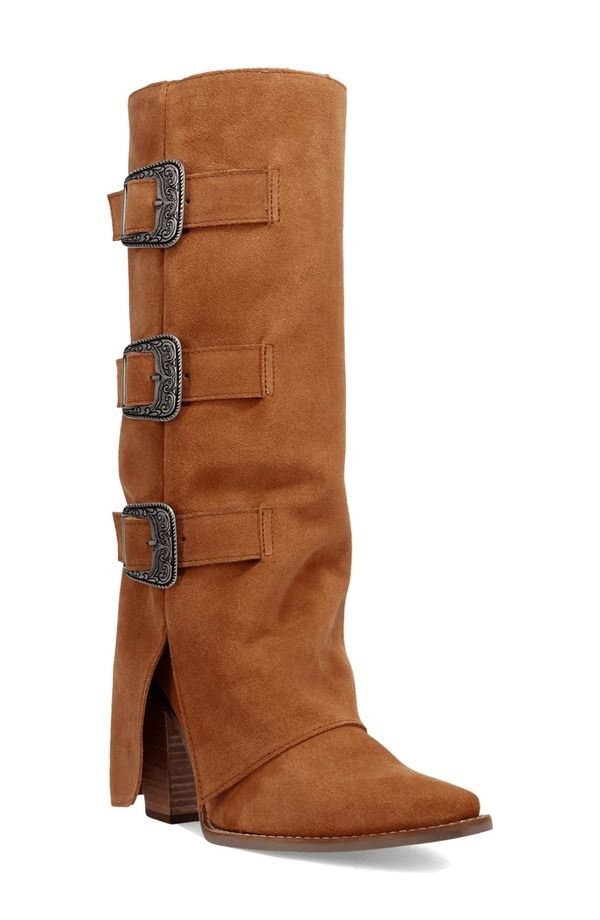 ディンゴ レディース シューズ ブーツ・レインブーツ Dingo Buckle Bunny Knee High Western Boot Camel キャメル