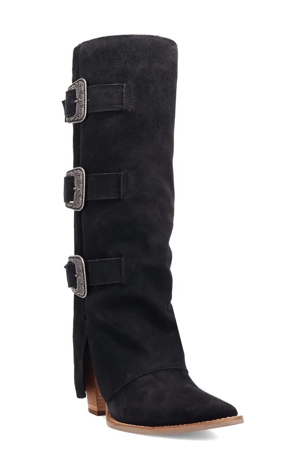 ディンゴ レディース シューズ ブーツ・レインブーツ Dingo Buckle Bunny Knee High Western Boot Black ブラック