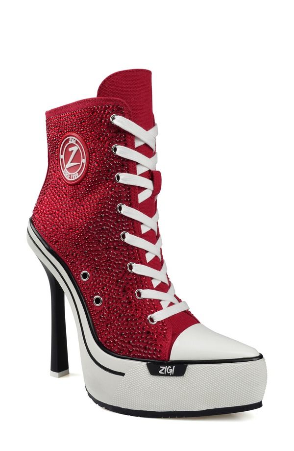 ジジ レディース シューズ ブーツ・レインブーツ プラットフォーム ZIGI Adiel Platform Bootie Red Canvas レッド 40,820円