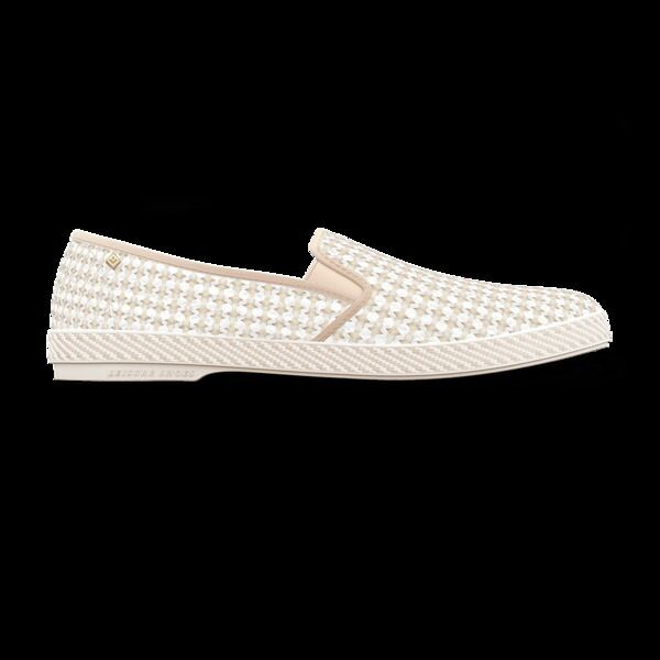 リビエラ レディース シューズ スリッポン・ローファー コットン Rivieras Classic Woven Cotton SlipOn Loafer White Beige ホワイト