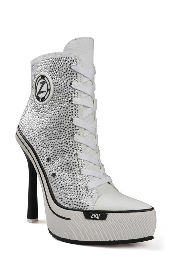 ジジ レディース シューズ ブーツ・レインブーツ プラットフォーム ZIGI Adiel Platform Bootie Off White Canvas オフホワイト