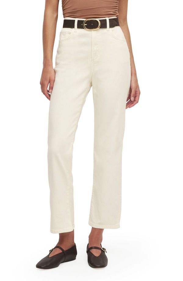フェイバリット ドーター レディース ボトムス デニムパンツ ストレート ハイウエスト ジーンズ Favorite Daughter The Valentina Super High Waistraight Leg Jeans Gardenia