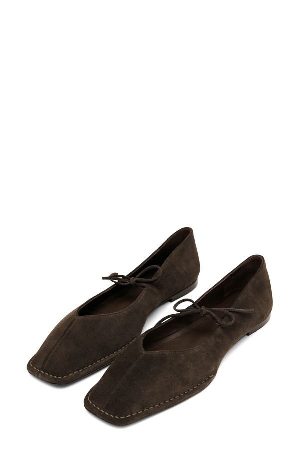 アロハス レディース シューズ パンプス ALOHASway Square Toe Ballet Flat Coffee Brown ブラウン