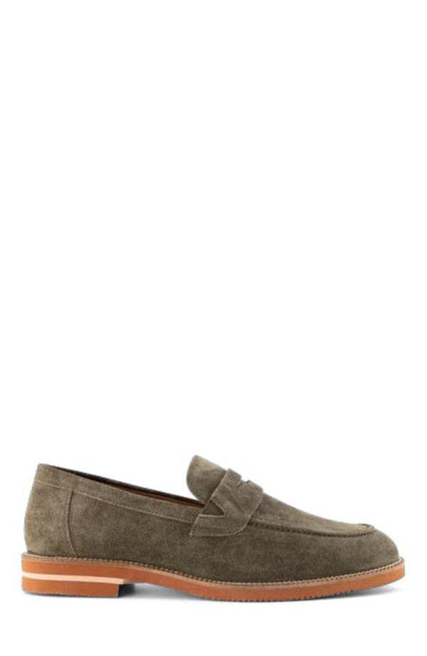 アンソニー ヴィア メンズ シューズ ローファー Anthony Veer Brighton Penny Loafer Olive Suede オリーブ