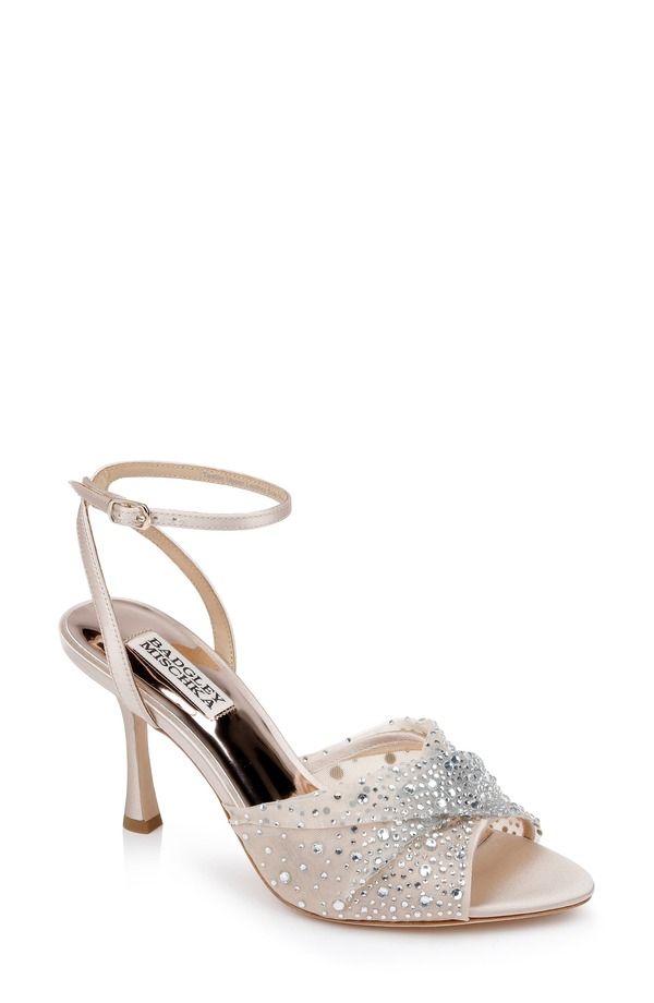 バッドグレイミッシカ レディース シューズ ヒール サンダル アンクル Badgley Mischka Collection Cameryn Embellished Ankle Strap Sandal Nude