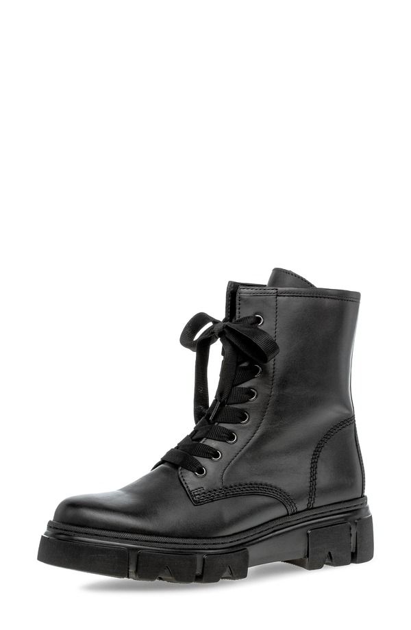 ガボール レディース シューズ ブーツ・レインブーツ レザー Gabor Leather Combat Boot Black ブラック