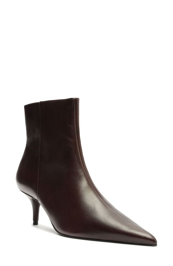 シュッツ レディース シューズ ブーツ・レインブーツ ヒール Schutz Mikki Pointed Toe Low Heel Bootie Brown ブラウン