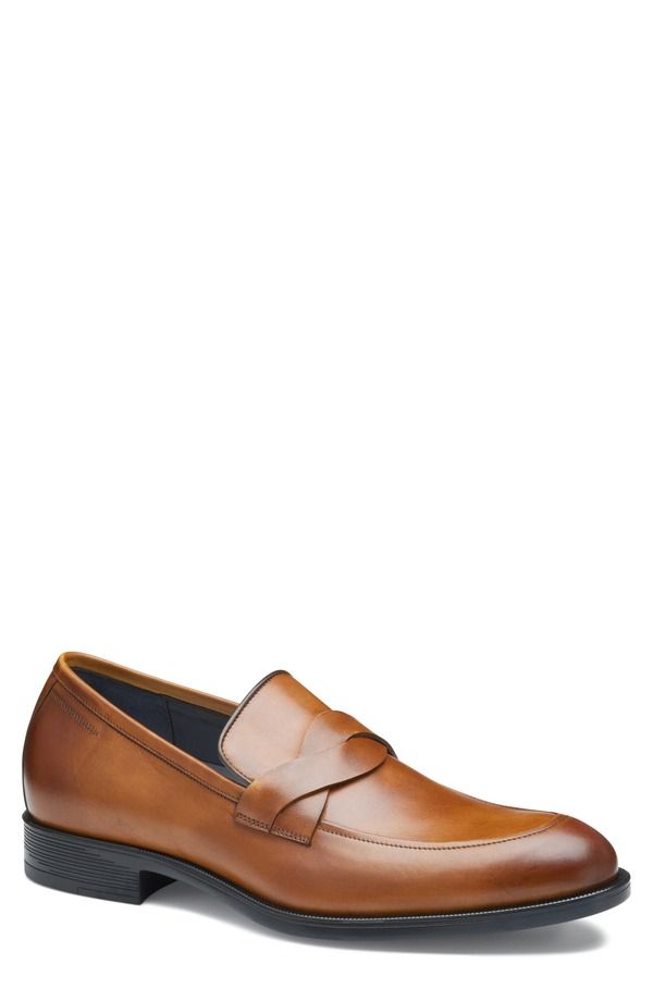 ジョンストンアンドマーフィー メンズ シューズ ローファー Johnston Murphy Flynch Braided Strap Loafer Tan Italian Calfskin タン