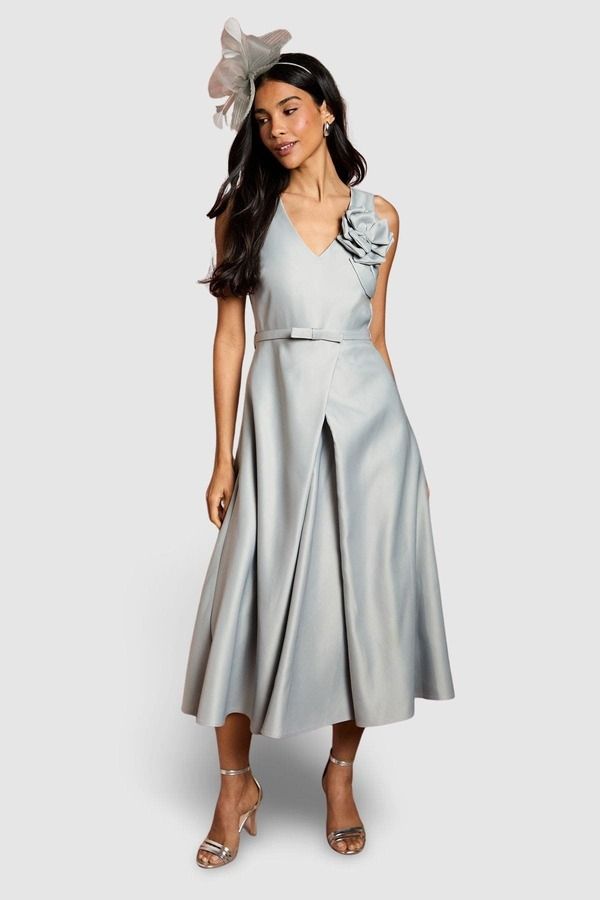 コースト レディース トップス ワンピース ミディ サテン Coastructured Satin 3D Corsage Midi Dressilver シルバー