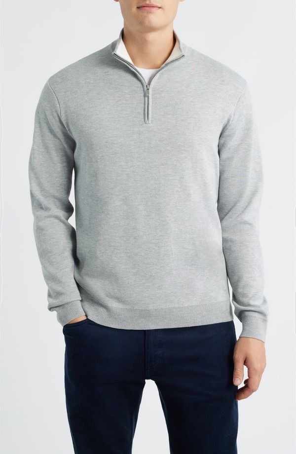 ピーター・ミラー メンズ アウター パーカー・スウェット ハーフジップ セーター Peter Millar Coolspun Lite Quarter Zip Sweater British Grey グレー 65,800円