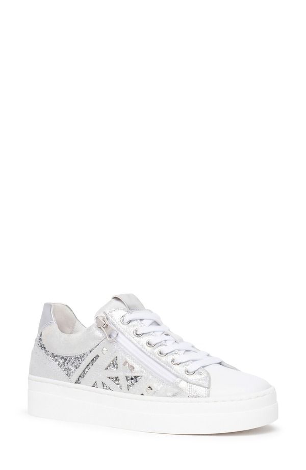ネーロ ジャルディーニ レディース シューズ スニーカー プラットフォーム トール NeroGiardini Metallic Side Ziplatform Sneaker Silver シルバー 47,880円