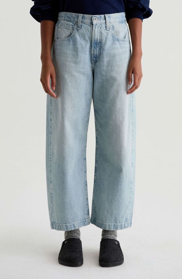 エージー レディース ボトムス デニムパンツ ハイウエスト アンクル ジーンズ AG Hattie High Waist Ankle Wide Barreleg Jeansunset Hills