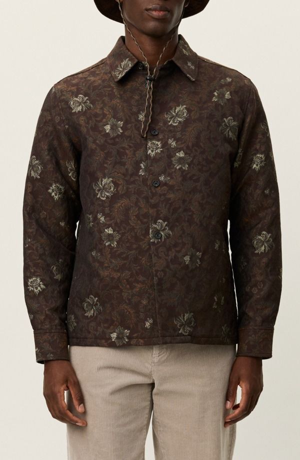 レ ドゥ メンズ アウター ジャケット・ブルゾン シャツ Les Deux Kaleb Jacquard Overshirt Monks Robe