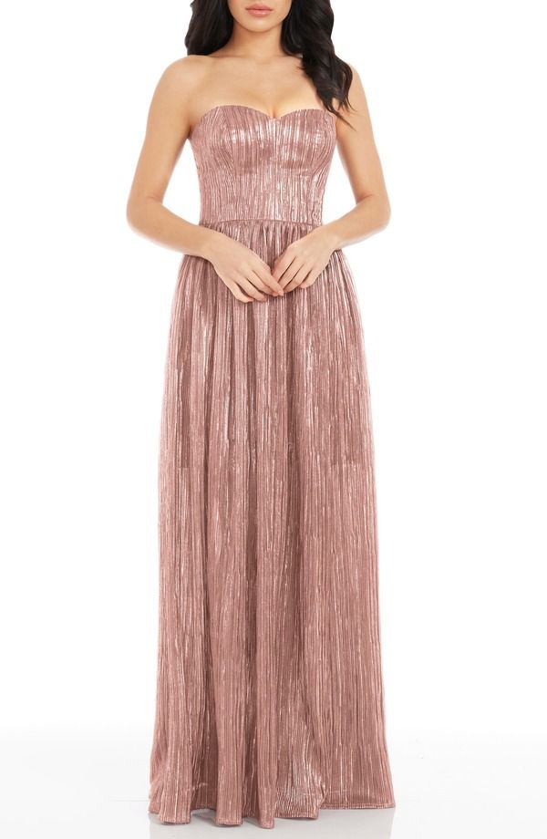 ドレスザポプレーション レディース トップス ワンピーストラップレス Dress the Population Audrina Strapless Gown Blush ブラッシュ