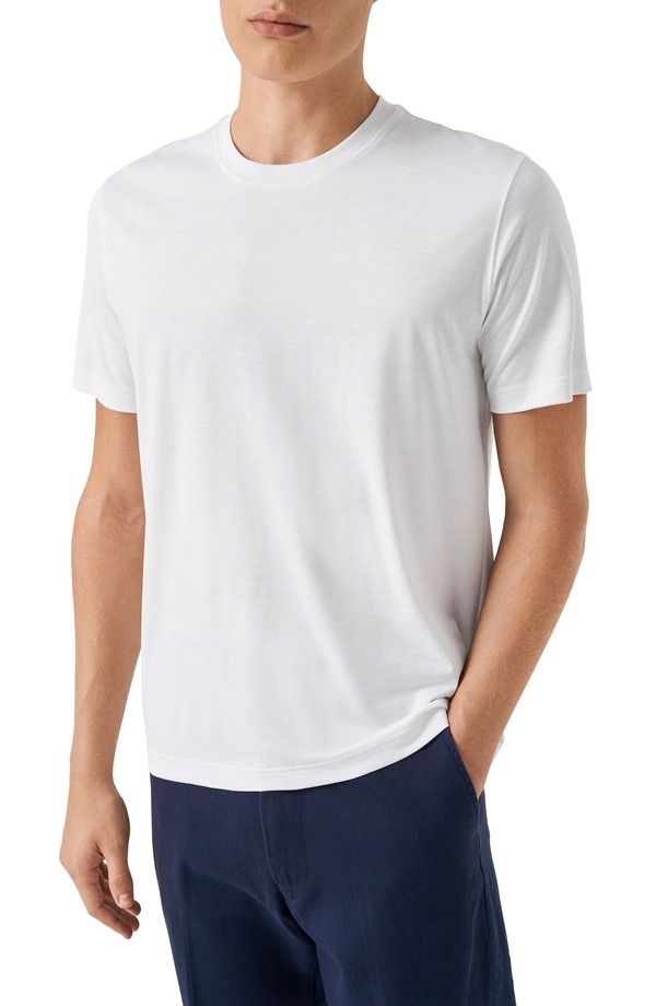 エトン メンズ トップス Tシャツ シルク コットン Eton Silk Cotton TShirt White ホワイト