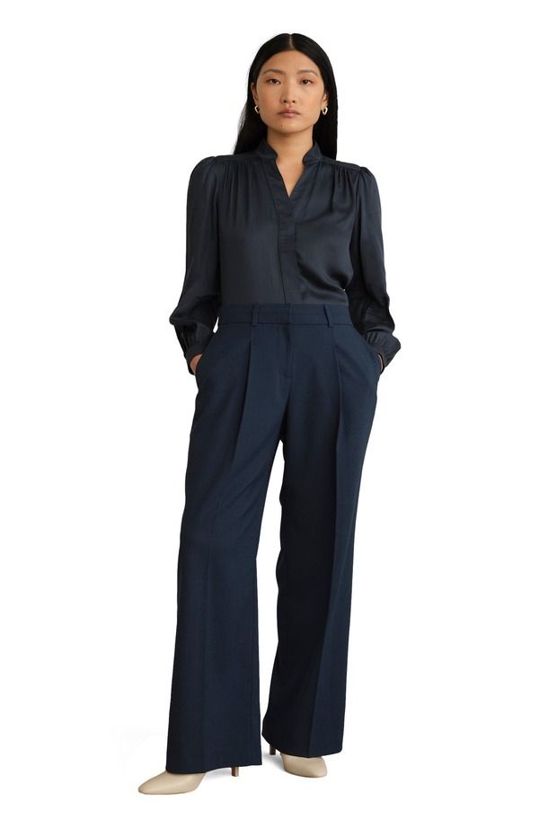 ホッブスロンドン レディース ボトムス レギンス パンツ HOBBS LONDON Lauren Wide Pants Dark Slate Blue スレート