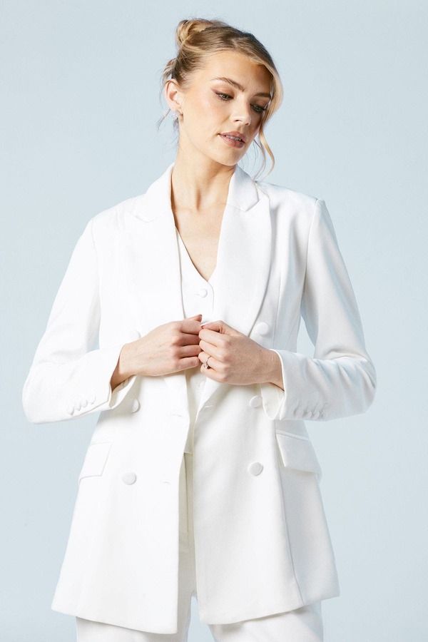 コースト レディース アウター ジャケット・ブルゾン ブレザー Coast Hourglass Double Breasted Blazer Ivory アイボリー