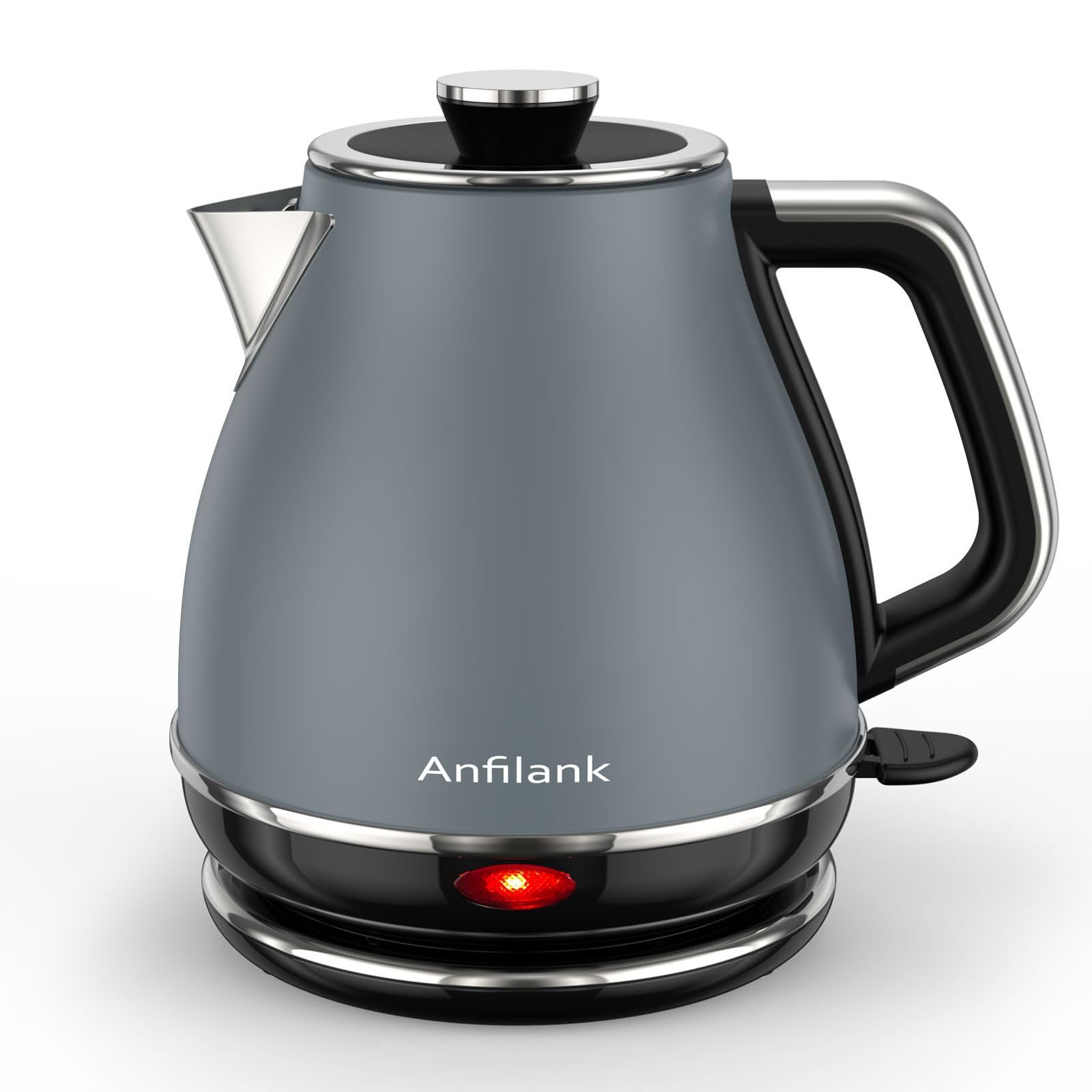 ANFILANK 電気ケトル ステンレス製 1.0L 電気湯沸かし器 急速湯沸かし/空焚き防止/自動電源OFF PSE認証済み お手入れ簡単 二年 (グレー)ma 38797f94