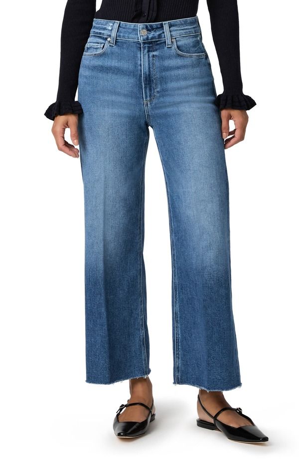 ペイジ レディース ボトムス デニムパンツ ワイドレッグ ハイウエスト ジーンズ PAIGE Anessa High Waist Raw Hem Wide Leg Jeans Westminster Distressed