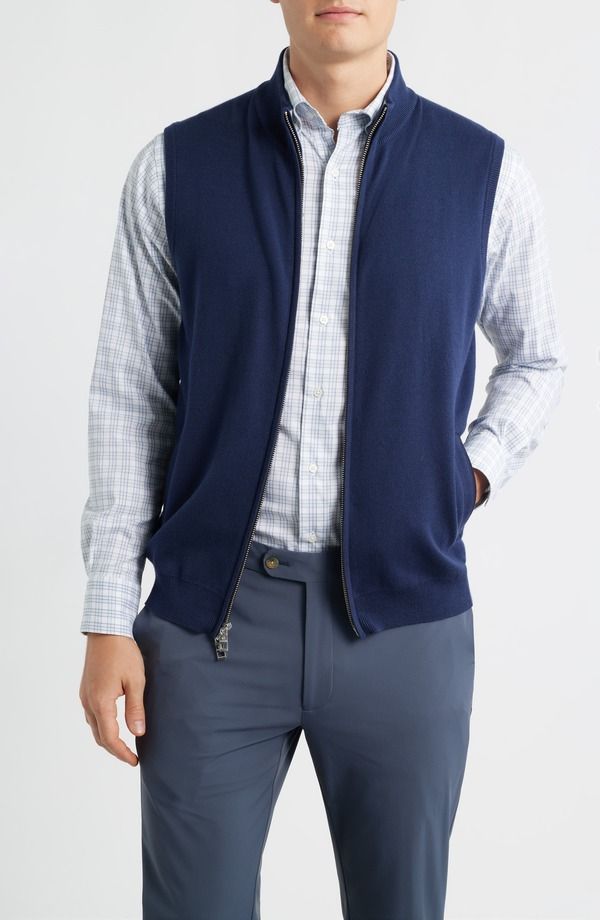 ピーター・ミラー メンズ アウター パーカー・スウェット ベスト セーター Peter Millar Coolspun Performance Full Zip Sweater Vest Navy ネイビー 31,800円