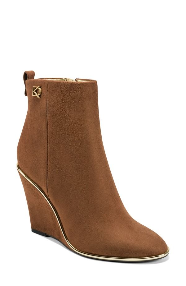 ダナ キャラン ニューヨーク レディース シューズ ブーツ・レインブーツ Donna Karanew York Donna Wedge Bootie Cognac