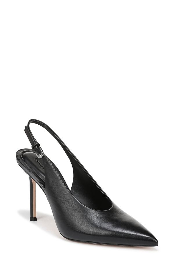 フェイバリット ドーター レディース シューズ ヒール サンダル Favorite Daughteremy Pointed Toe Slingback Sandal Black Leather ブラック