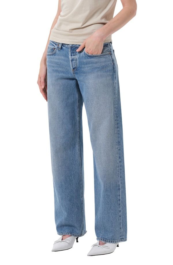 アゴルド レディース ボトムス デニムパンツ ストレート ローライズ ジーンズ AGOLDE Low Rise Relaxed Straight Leg Jeans Vault Worn Indigo インディゴ