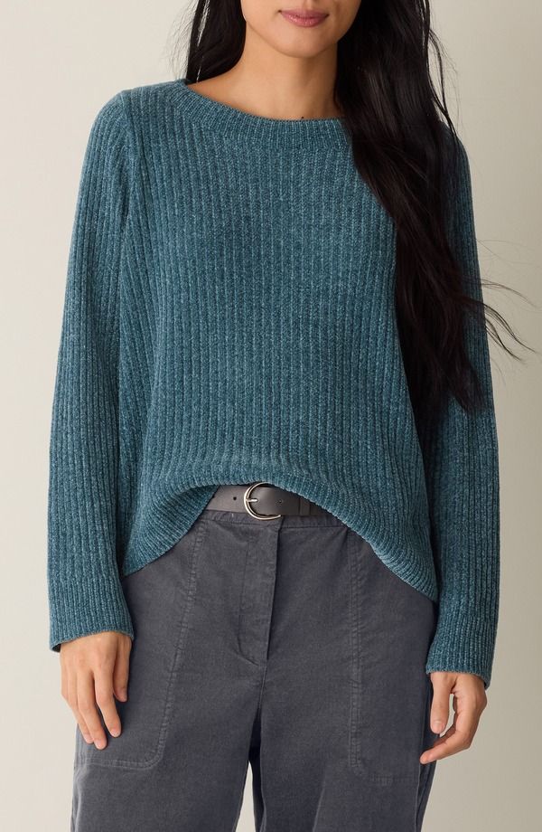 エイリーンフィッシャー レディース アウター パーカー・スウェット セーター Eileen Fisher Chenille Rib Sweater Sea Spray