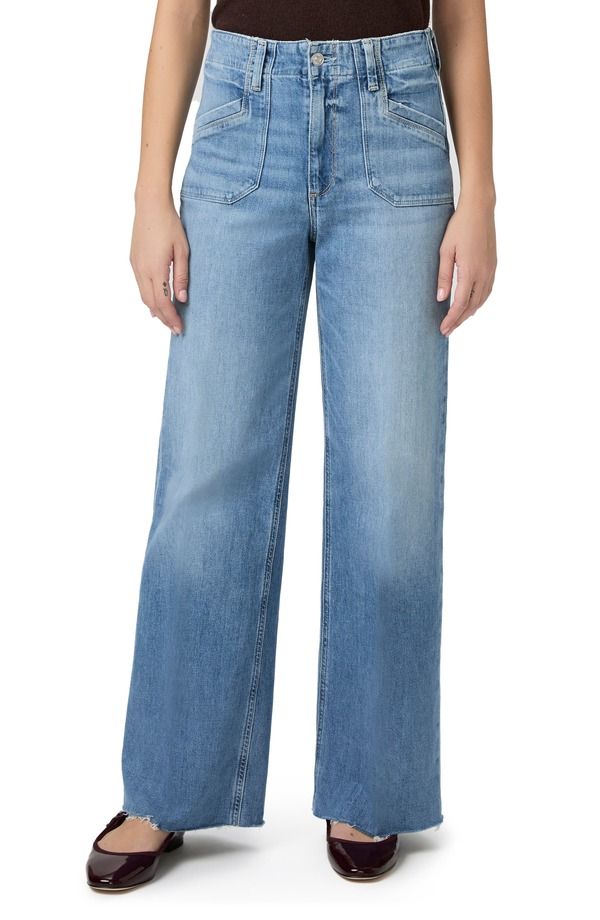 ペイジ レディース ボトムス デニムパンツ ワイドレッグ ハイウエスト ジーンズ PAIGE Anessa Raw Hem Welt Pocket High Waist Wide Leg Jeans Viva