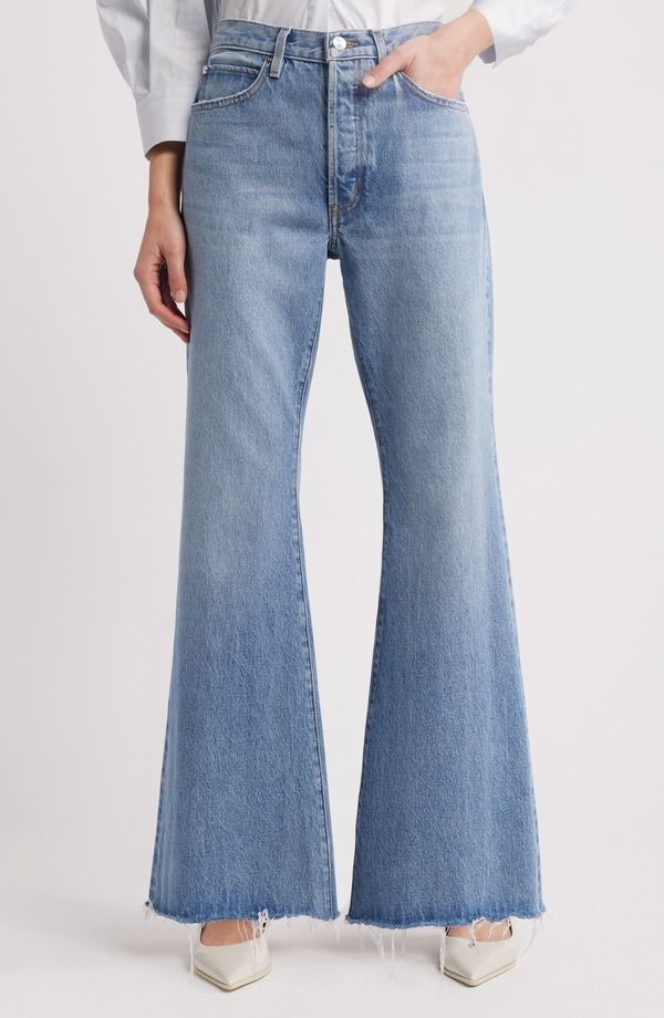 フレーム レディース ボトムス デニムパンツ ハイウエスト ジーンズ FRAME The Pixie Lax Frayed High Waist Flare Jeans Alderton Raw Fray