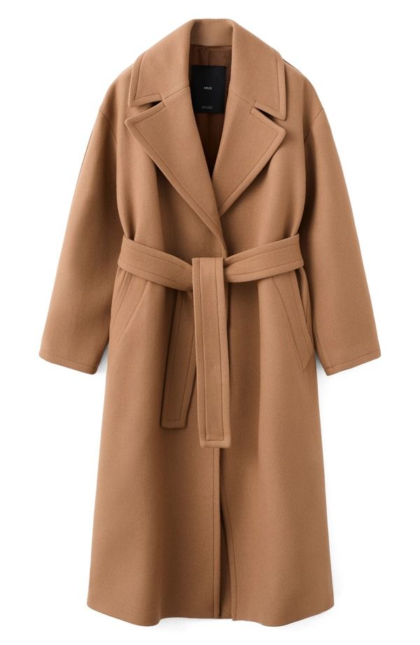 マンゴ レディース アウター ジャケット・ブルゾン ウール コート MANGO Belted Wool Blend Coat Medium Brown ブラウン