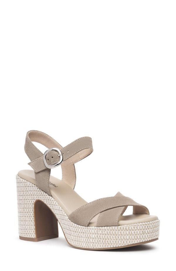ネーロ ジャルディーニ レディース シューズ ヒール プラットフォーム サンダル アンクル NeroGiardini Ankle Straplatform Sandal Taupe トープ