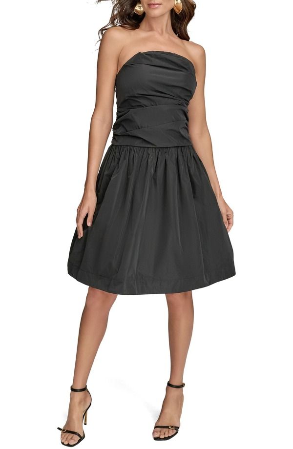 ダナ キャラン ニューヨーク レディース トップス ワンピース ミニ ストラップレス Donna Karanew York Strapless Minidress Black ブラック
