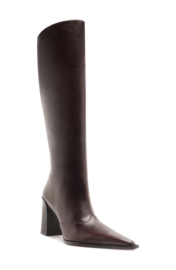 シュッツ レディース シューズ ブーツ・レインブーツ Schutz Raffaela Up Block Pointed Toe Knee High Boot Dark Chocolate チョコレート