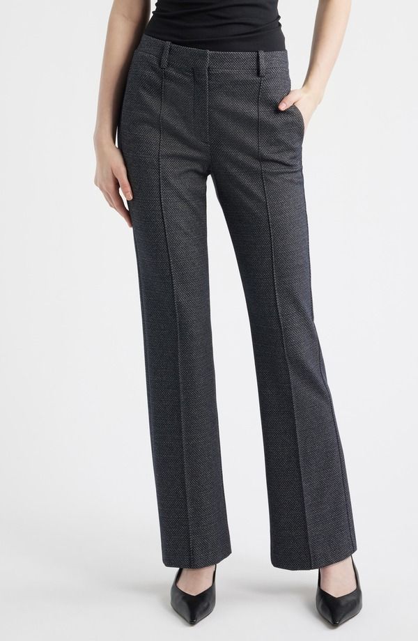 セオリー レディース ボトムス レギンス パンツ ニット Theory Slim Herringbone Knit Pintuck Pants Navy Multi ネイビー