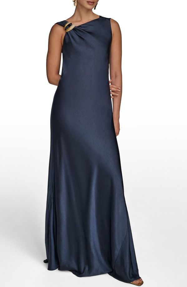 ダナ キャラン ニューヨーク レディース トップス ワンピース アシンメトリー サテン Donna Karanew York Asymmetricowl Back Satin Gownightfall 50,280円
