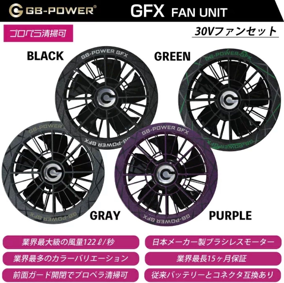 長信ジャパン 30V対応 空調ウェア用 GB-Powerファンバッテリーセット
