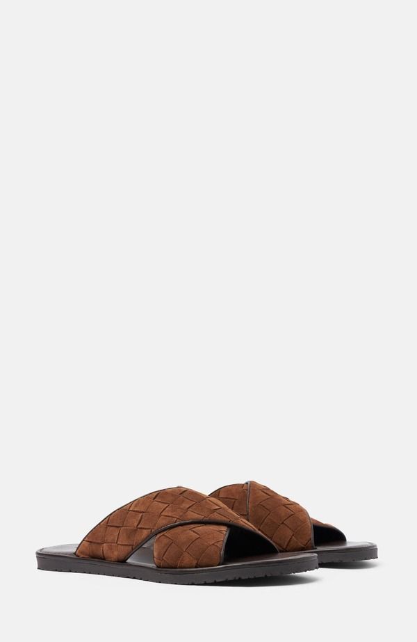 スカロッソ メンズ シューズ サンダル SCAROSSO Ettore Sandals Brown Suede ブラウン